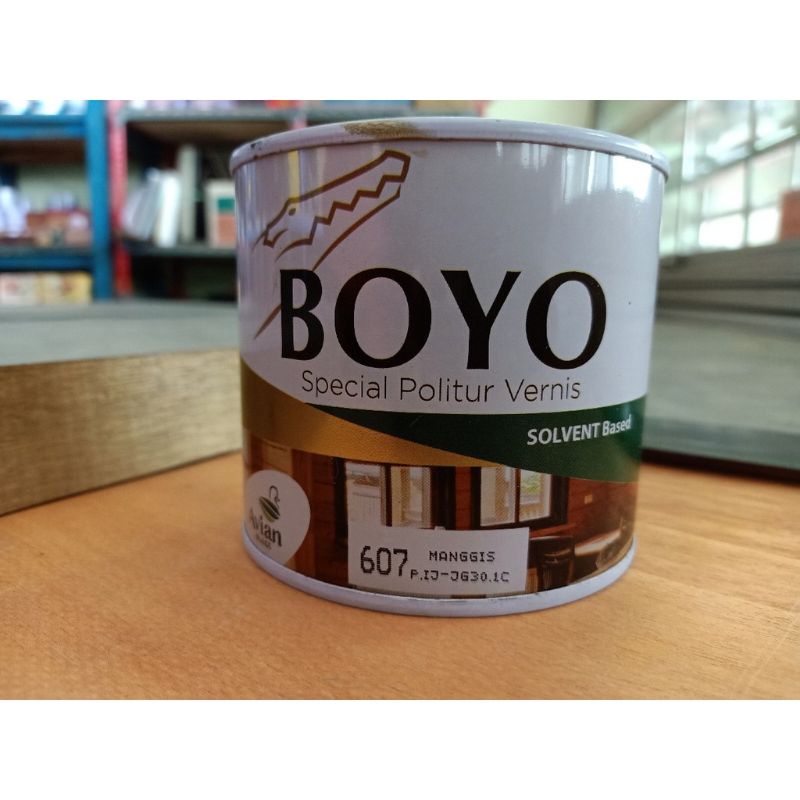 Cat Boyo Plitur Warna Vernis Clear Transparant 500 Ml / 1/2 liter Plitur Kayu Avian