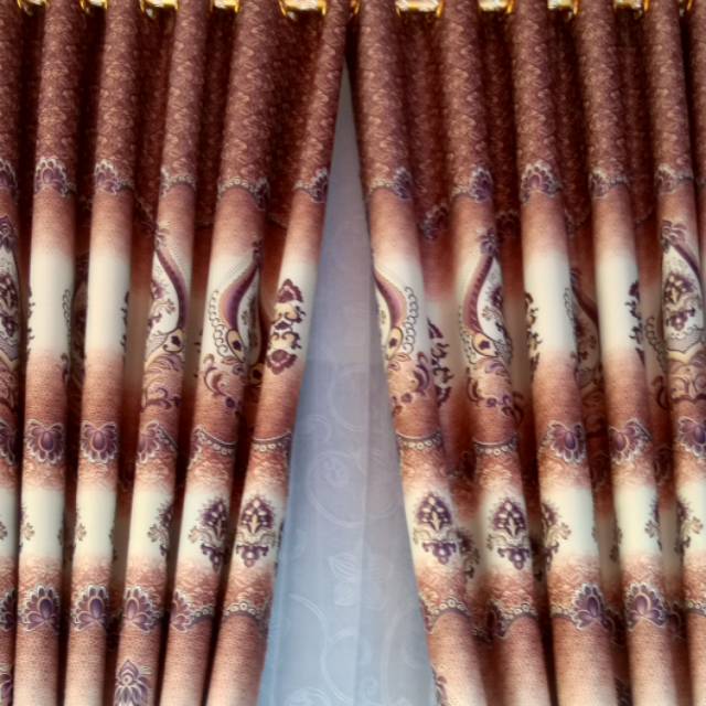 Gorden hordeng Prada Coklat Gold Mewah Fantastic