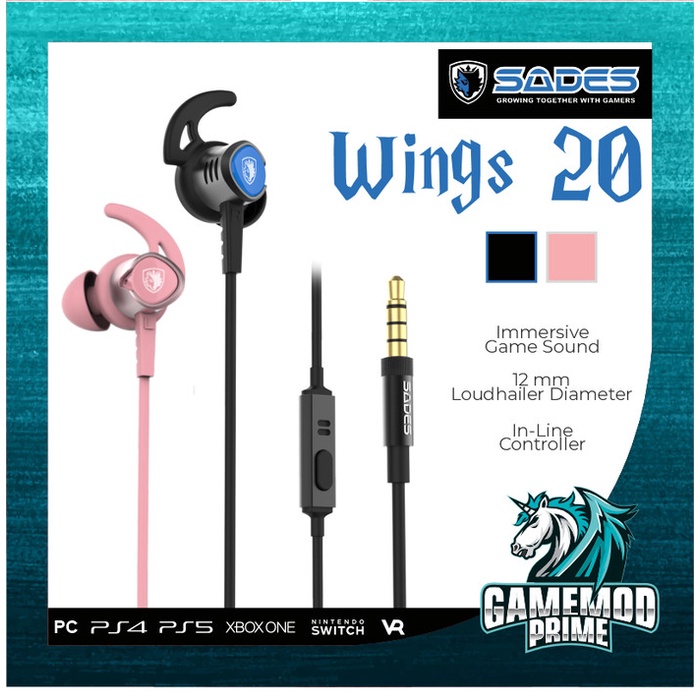 Earphone Gaming Sades Wings20 In-ear 3.5mm Headset Wings 20