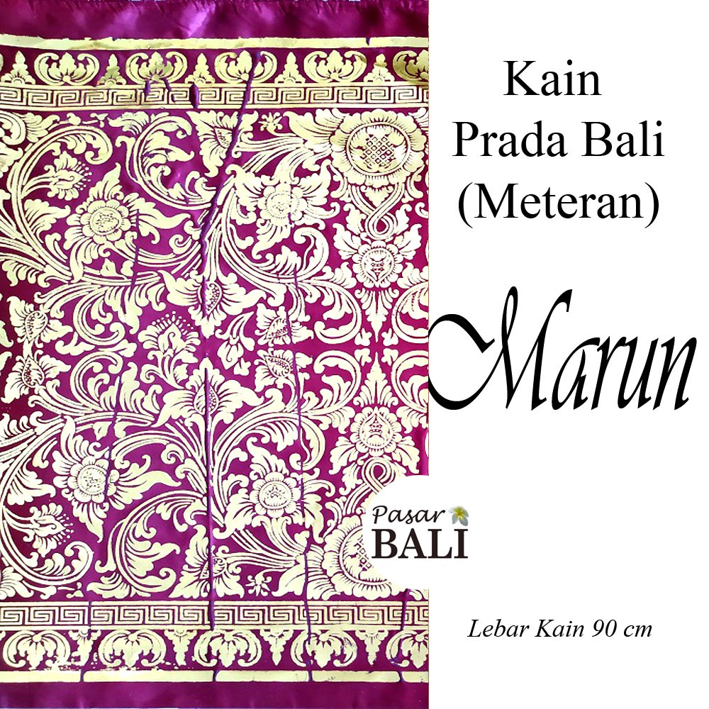 Kain Prada Motif Bunga - Marun