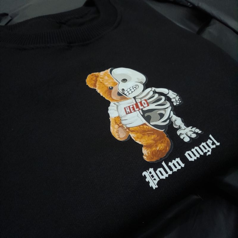Sweater Crewneck Gambar Boneka Beruang Teddy Bear | Tengkorak Sablon DTF