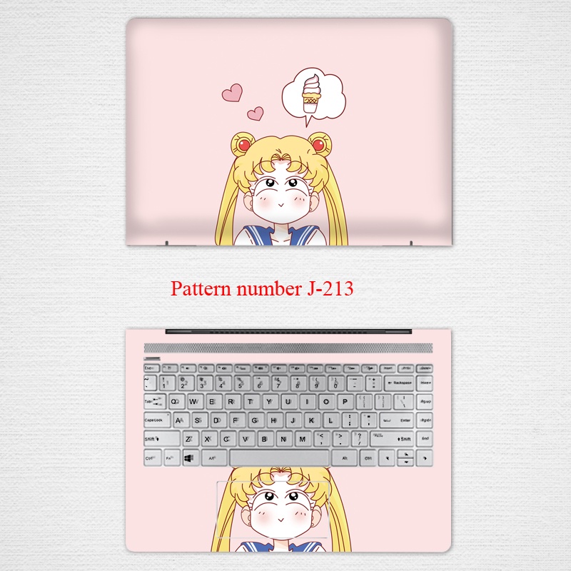 2 Pcs Stiker Pelindung Laptop Notebook ASUS s5500 SF4100F VivoBook S300 S550 12 13 14 15.6 &quot;Motif Sailor Moon