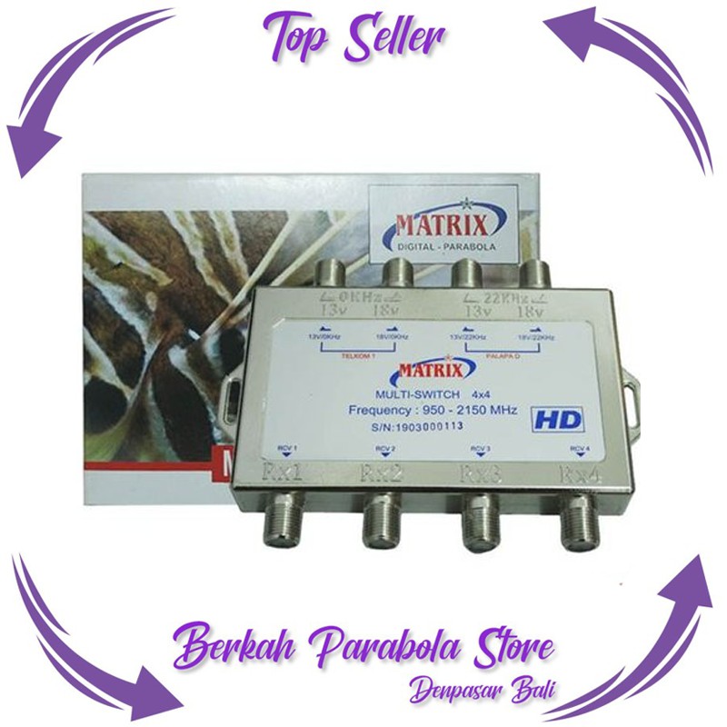 Matrix  Multiswitch  4x4 Parabola 2 LNB Satelit 4 Receiver Produk Terbaik BPS