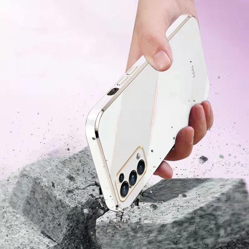 Casing Soft Case Silikon Plating Warna Polos Untuk OPPO Reno 6Z / 6 4G / 6 Pro / 5G / 5pro / 6 / 5F / 5 Lite