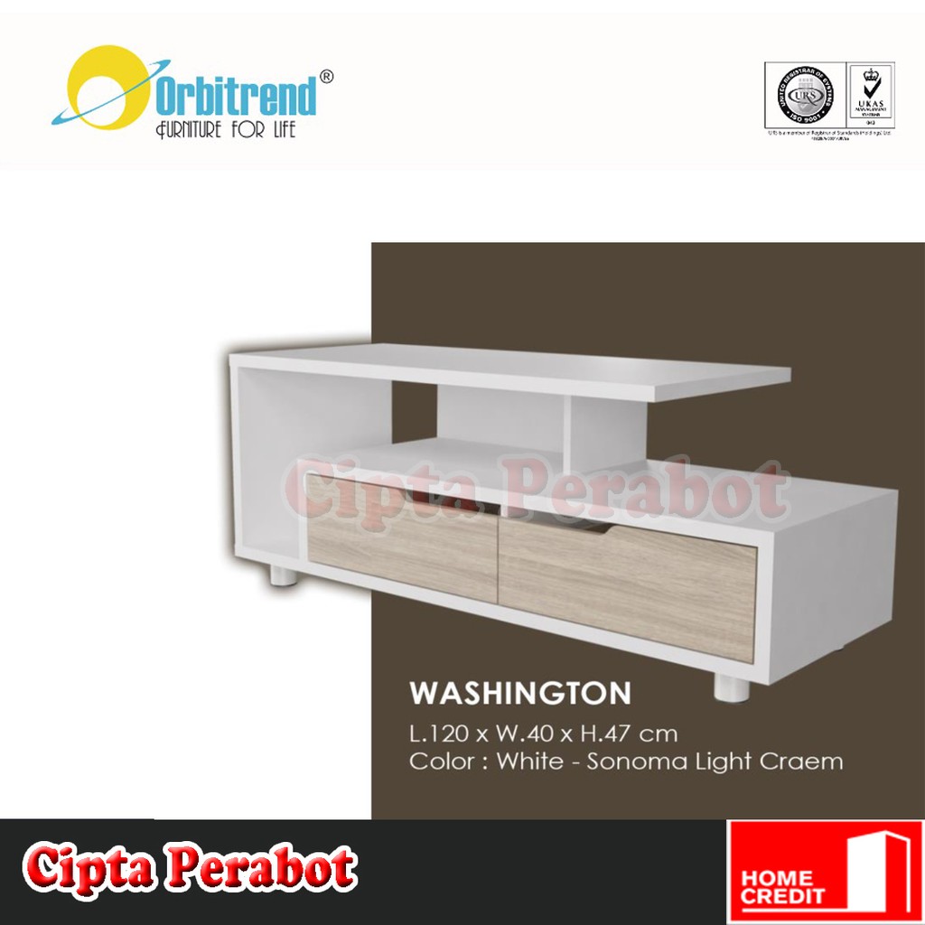 Rak Meja TV Minimali Washington White Orbittrend | Shopee Indonesia