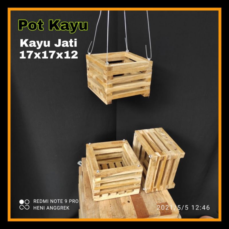 Pot kayu jati