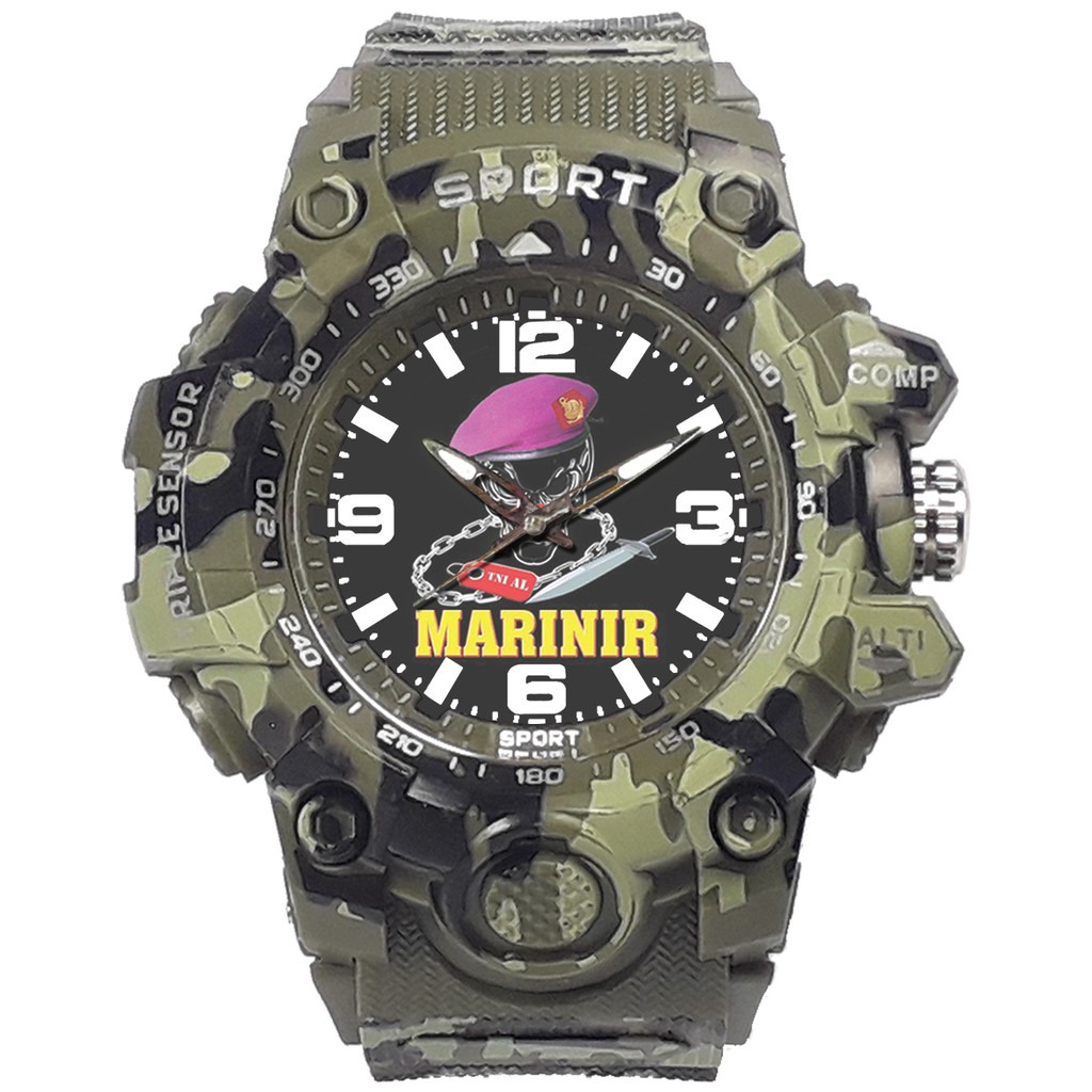 (EXCLUSIVE) JAM TANGAN CUSTOM MARINIR TNI-AL STRAP ARMY