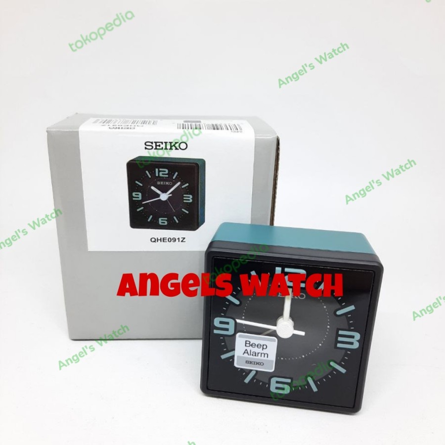 jam weker beker seiko qhe091 lumibrite beep alarm - Cokelat