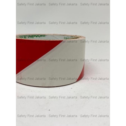 

☉ Floor Marking Tape PVC Lakban Lantai Warning Tape 48mm 2 inch - Kuning Hitam ✻