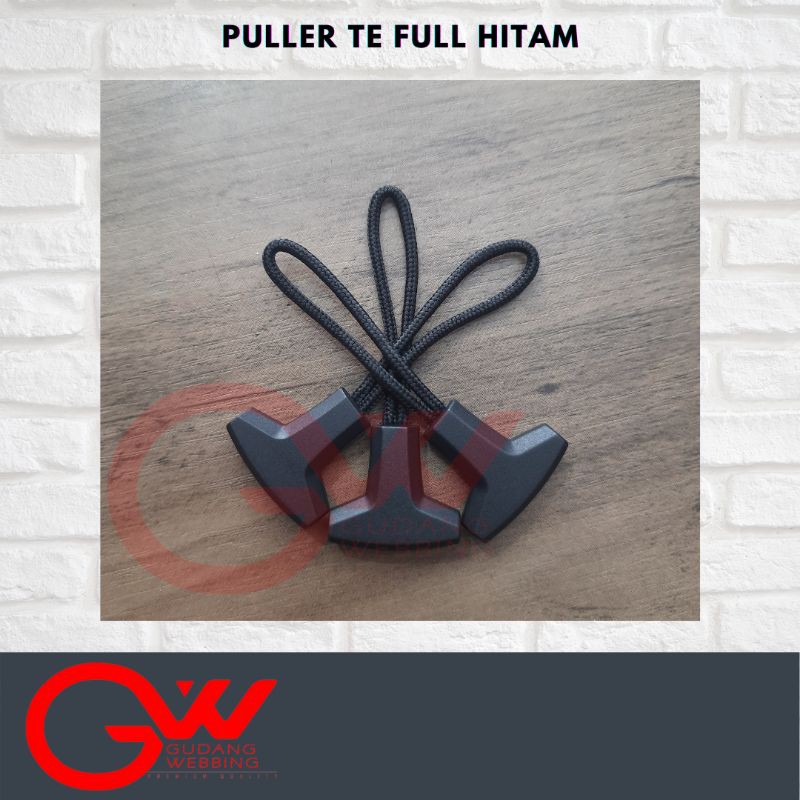 Tarikan Risleting | Puller Zipper | Puller TE Full Hitam