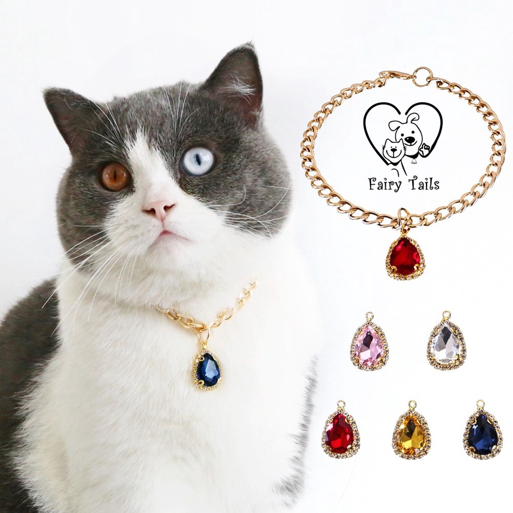 Rantai Kucing Anjing dengan Pendulum Cosplay Anabul Anjing Kucing Kalung Rantai Emas / Gold Chain with Pendant