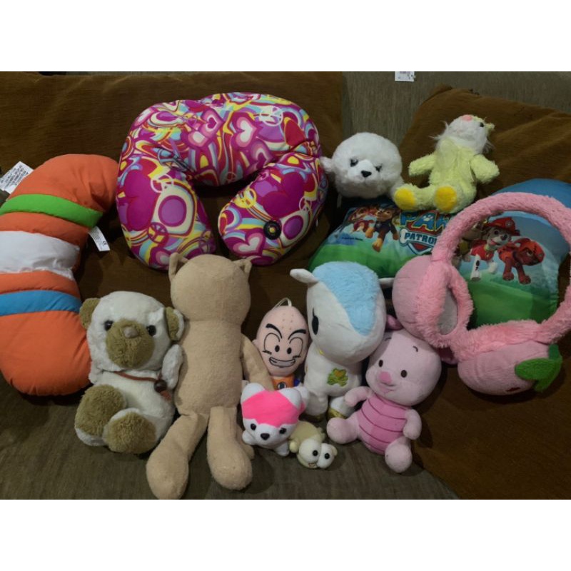 [Ready stock]boneka karakter/bantal leher/piglet/unicorn/boneka mini/bantal