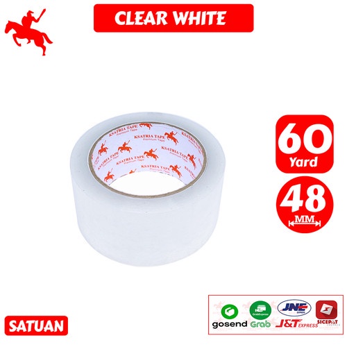 

JUAL Lakban Clear White KSATRIA Tape 60 Yard