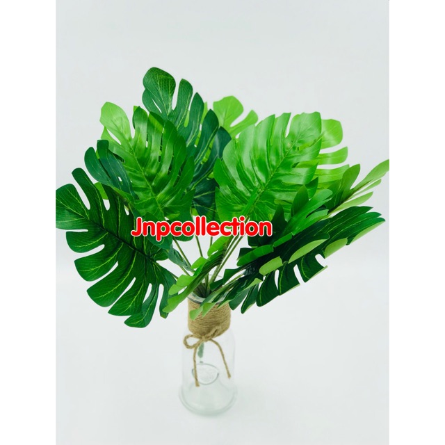 Daun plastik tangkai daun monstera