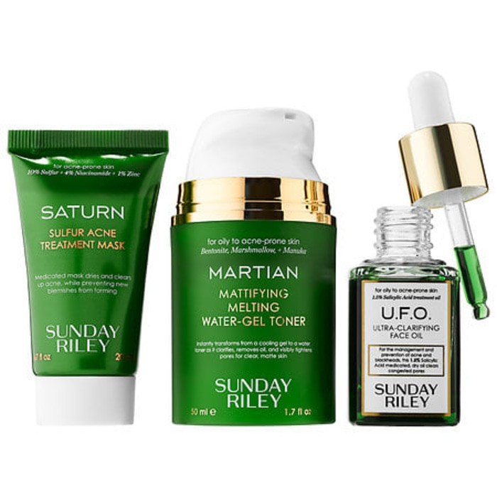 PAKET SUNDAY RILEY SPACE RACE FLASH ACNE OIL + PORES KIT