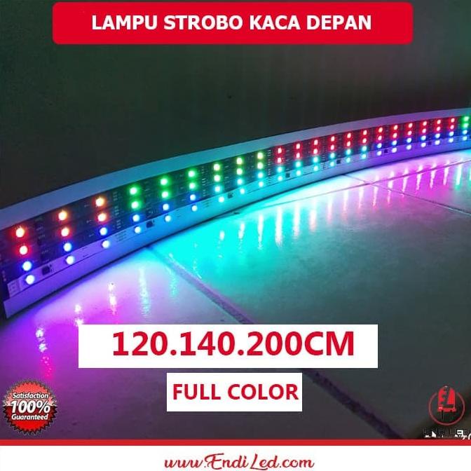 Lampu strobo kaca depan 140cm 4 baris Full Rgb ,mobil truck,helf,picup