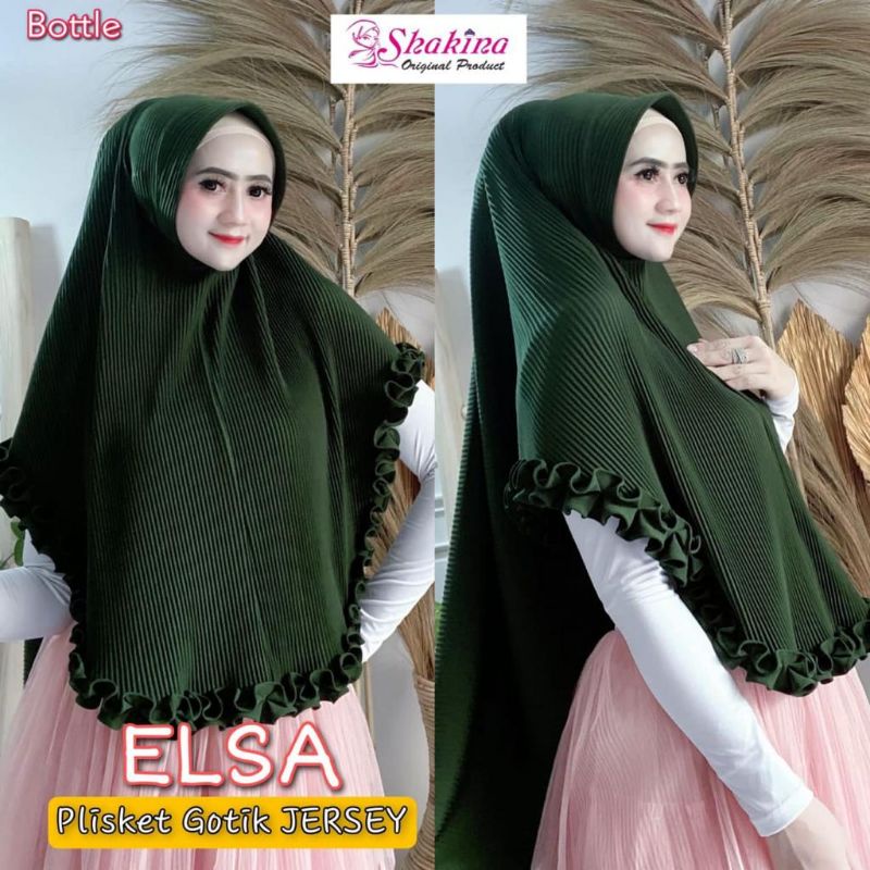 Jilbab Instan Bergo Elsa Plisket Gotik Jersey Ori Shakina Hijab