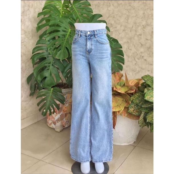 Baggy Jeans Highwaist Loose Kulot Celana Jeans Lurus