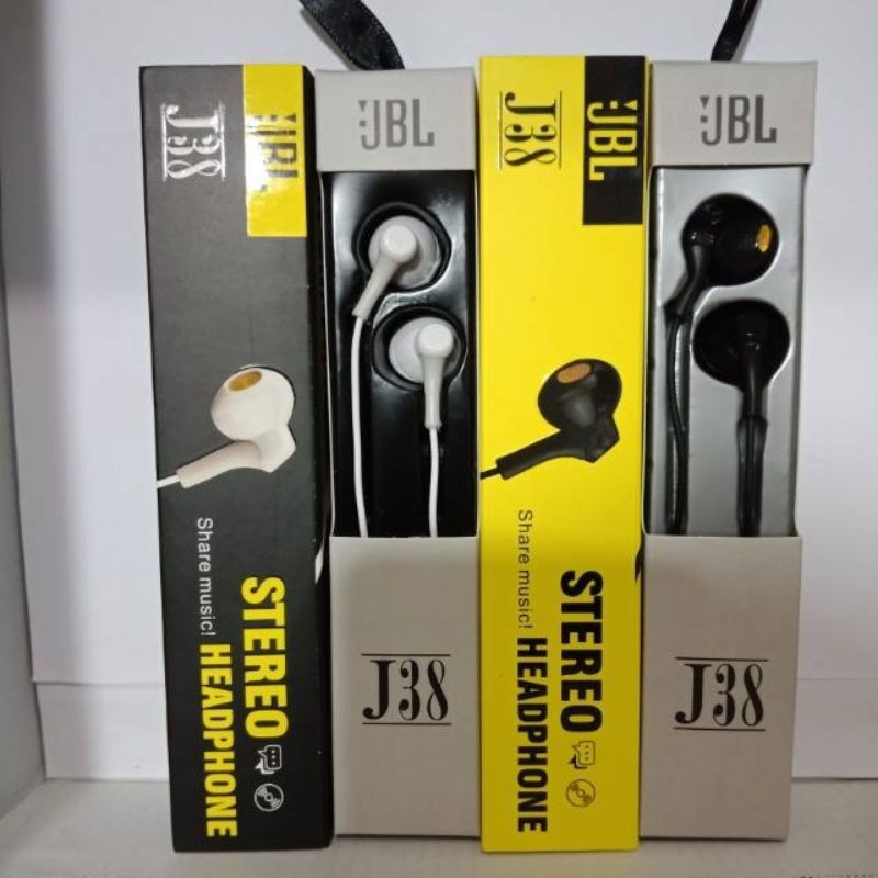 Headset J J38 Handsfree J J38 Earphone J J38 Stereo Mega Bass