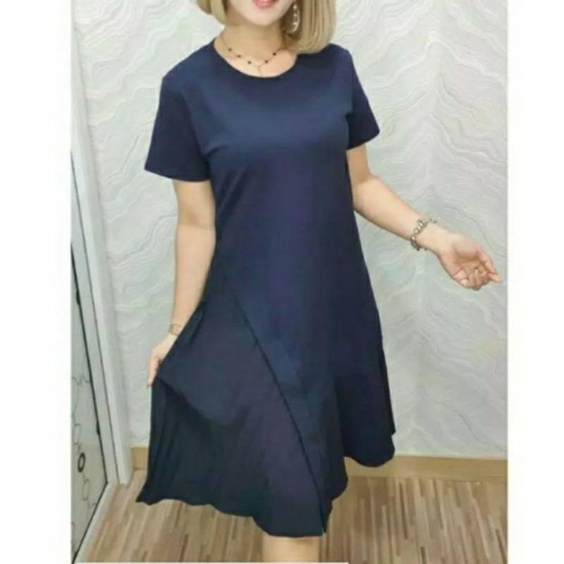 Dress Hj Premium Navy Import Bangkok kode 1136
