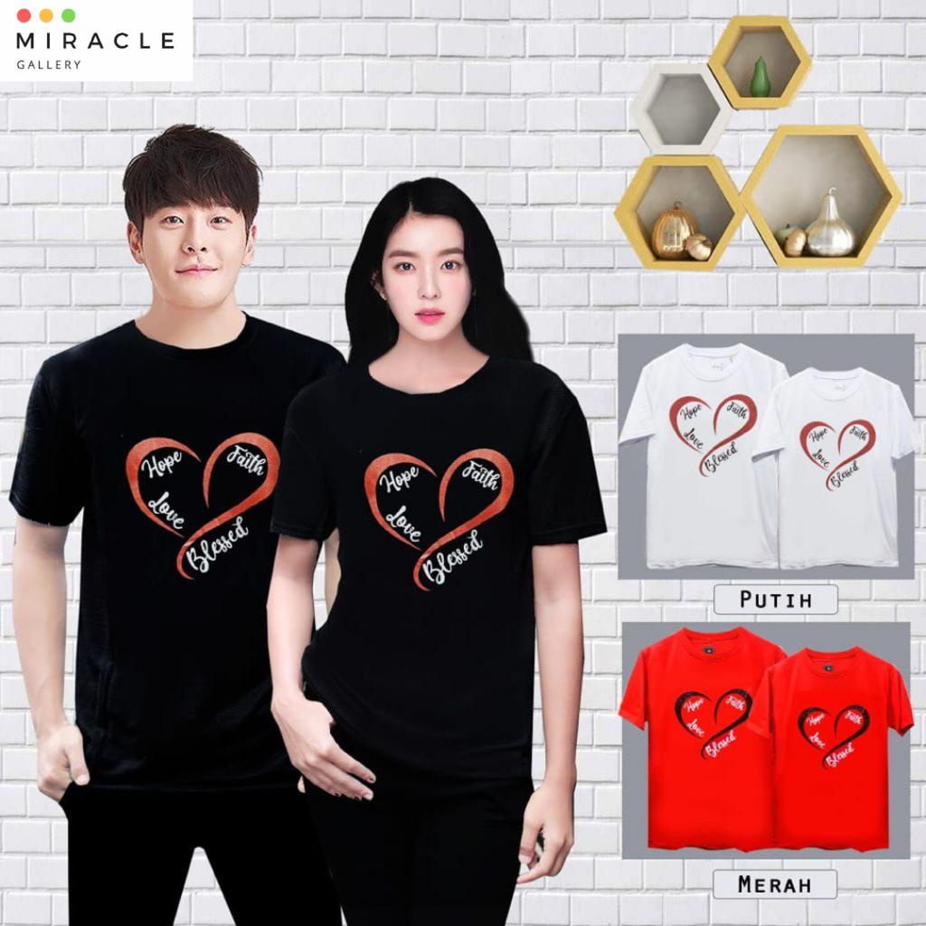 Kaos Couple Pasangan LOVE HOPE FAITH Cowo Cewe (Sepasang)