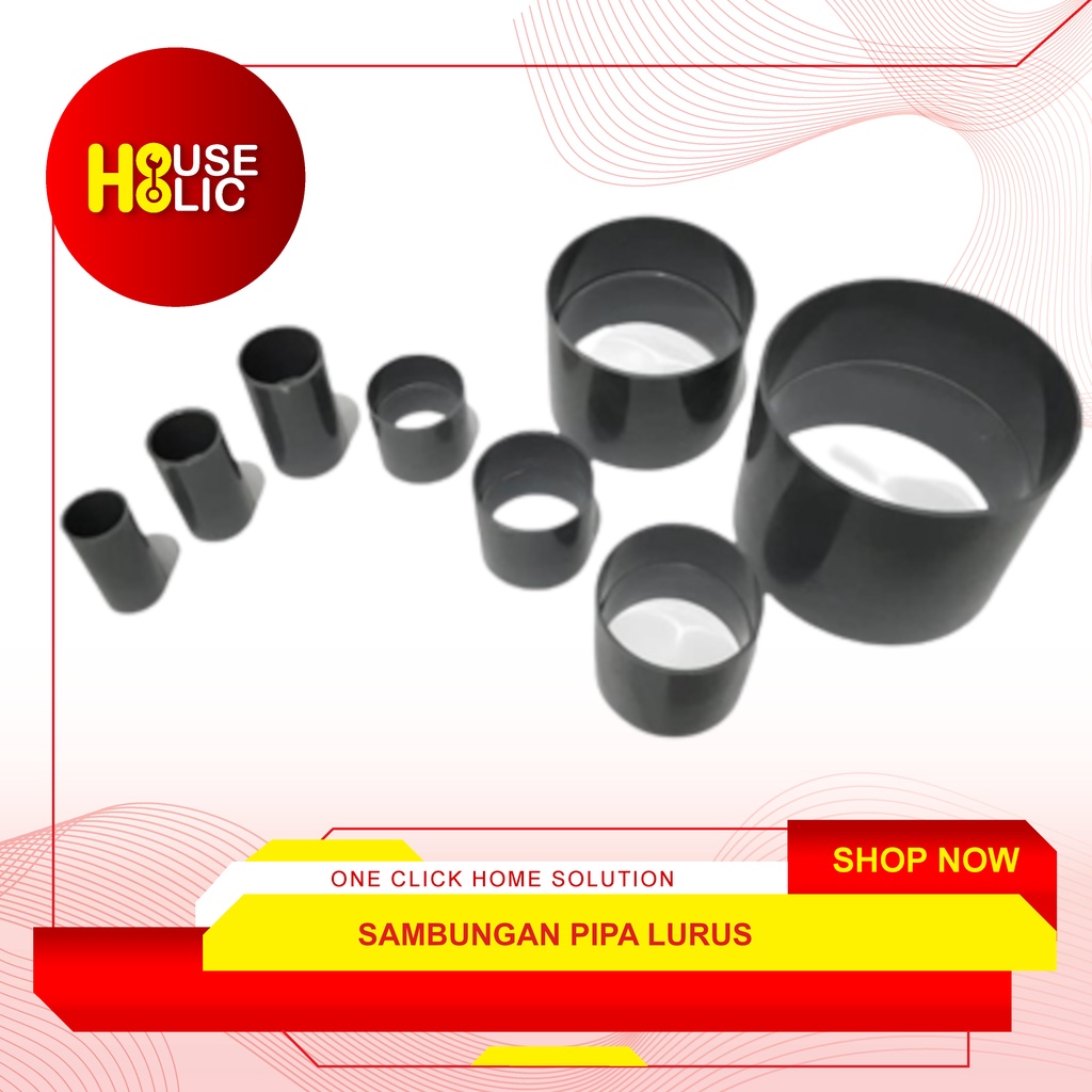 Socket Sock Sok Polos 2&quot; 2 1/2&quot; 3&quot; 4&quot; / Fitting Sambungan Pipa Air Lurus Pvc