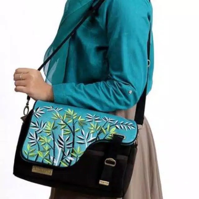 Tas Selempang Wanita Toska Hitam Shoulder Bag Organizer Unik Cantik GBO Makara Etnik Moreno Terlaris