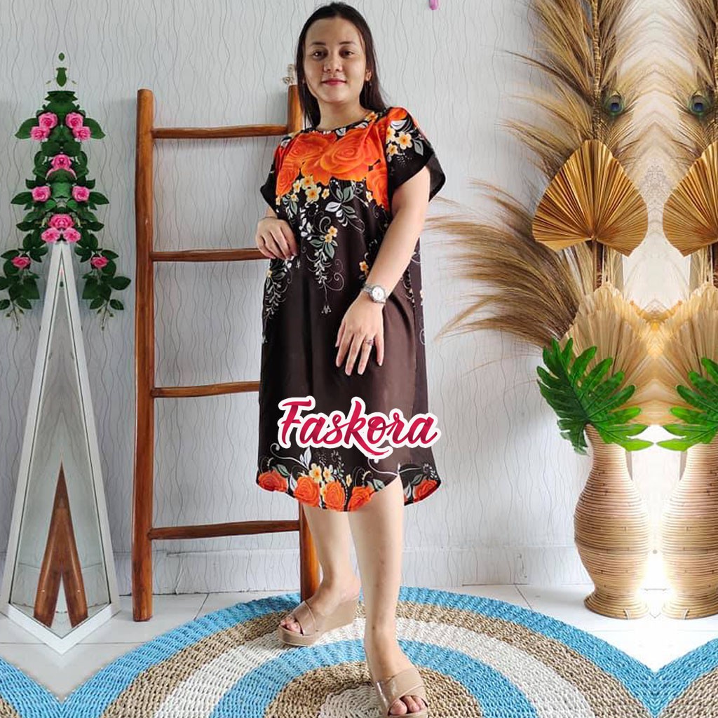 Daster Jumbo Kekinian Big Rose / Daster Bali Jumbo LD 120 Panjang Big Size XXL