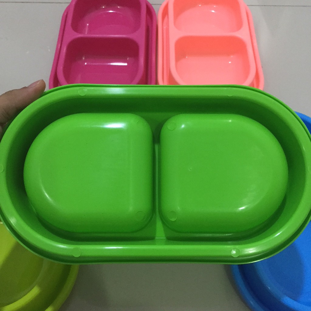 Tempat makan kucing anjing Double bowl antisemut