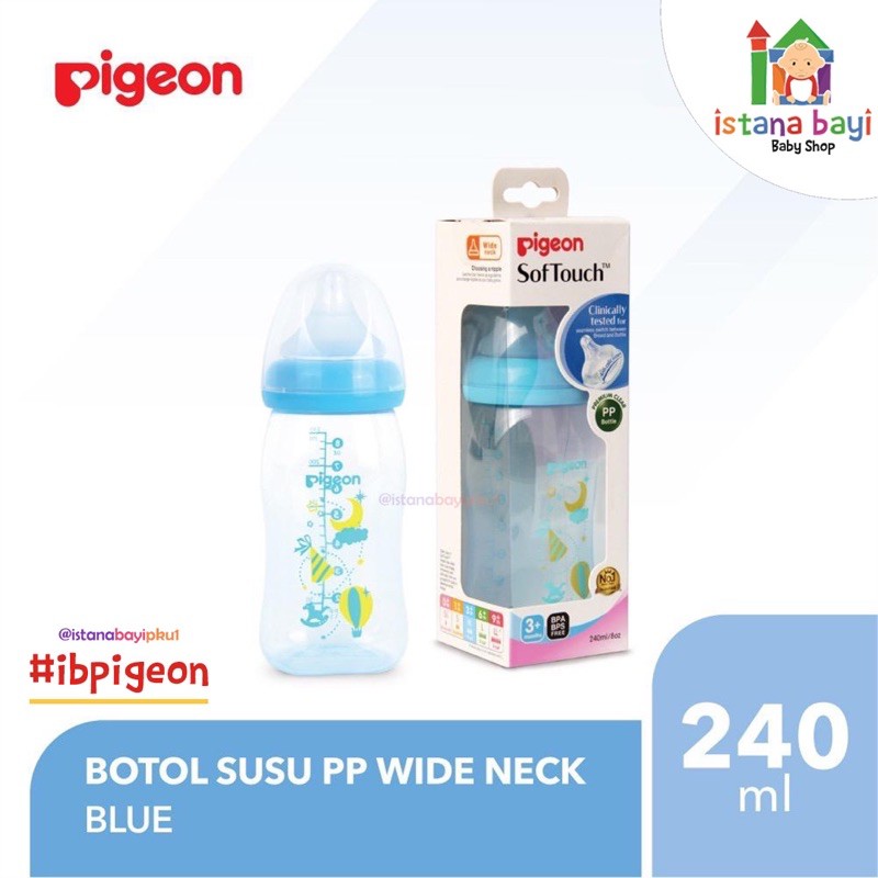 Pigeon Wide neck PP Clear Bottle/Pigeon Botol susu/Botol susu bayi/Pigeon wide neck bottle