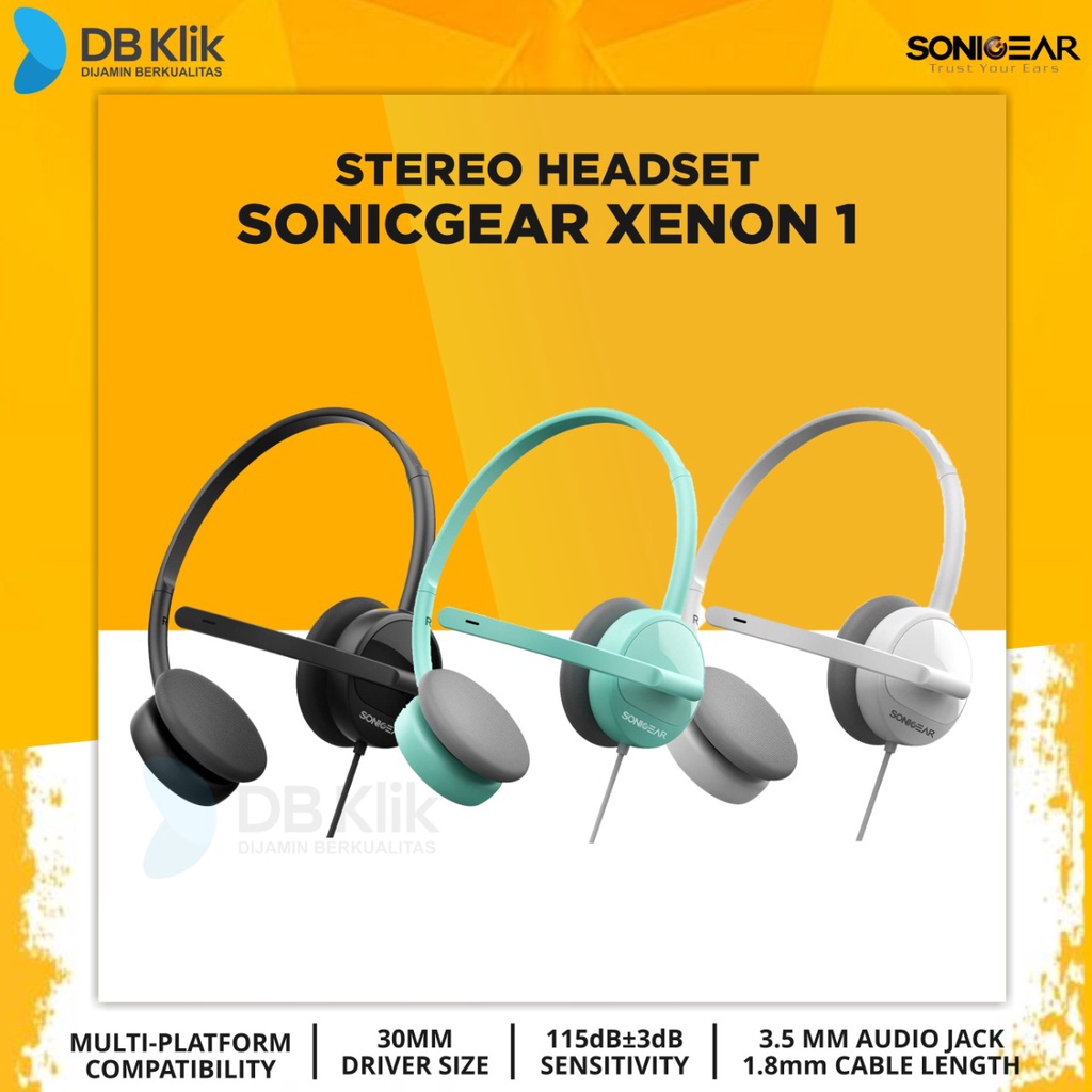 Headset SonicGear Xenon 1 Wired - Headphone SonicGear Xenon 1 Jack 3.5