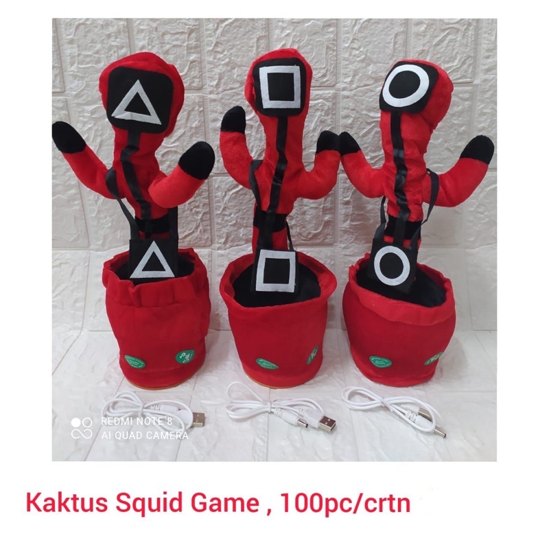 BONEKA KAKTUS SQUID GAME CAS / KAKTUS SQUID GAME JOGET BISA MENIRUKAN SUARA