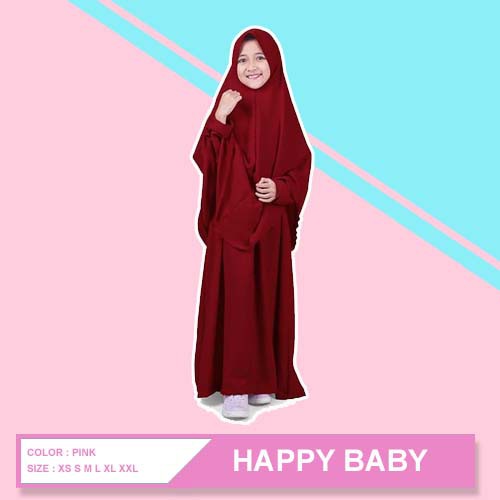 P622- GAMIS | BAJU MUSLIM ANAK PEREMPUAN SYAR'I POLOS MARUN