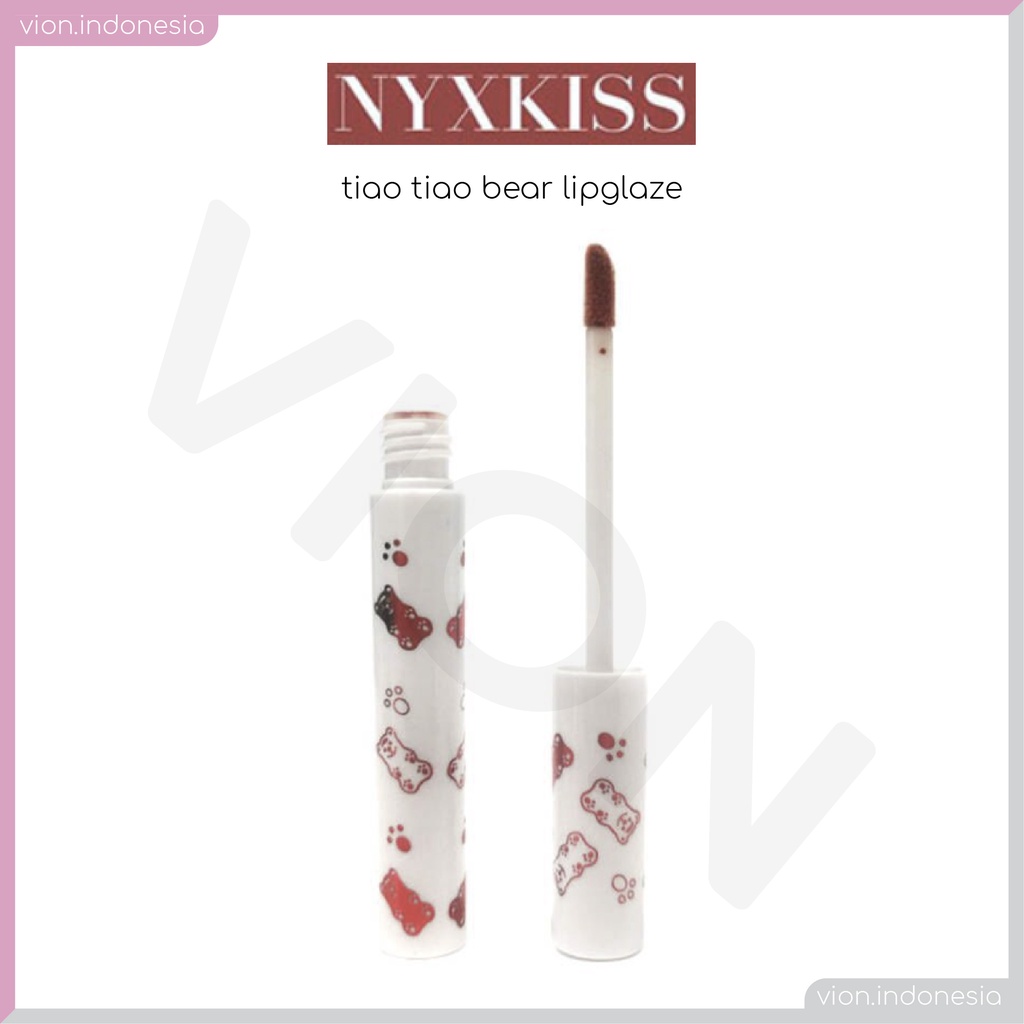 NYXKISS White Red Bear Lipglaze Lipstick Waterproof Lasting Moisturising Lipstik XX018