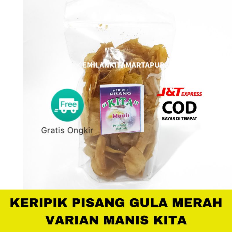 cemilan keripik pisang manis(gulam) | kripik pisang | jajanan | makanan ringan| banana chip kita