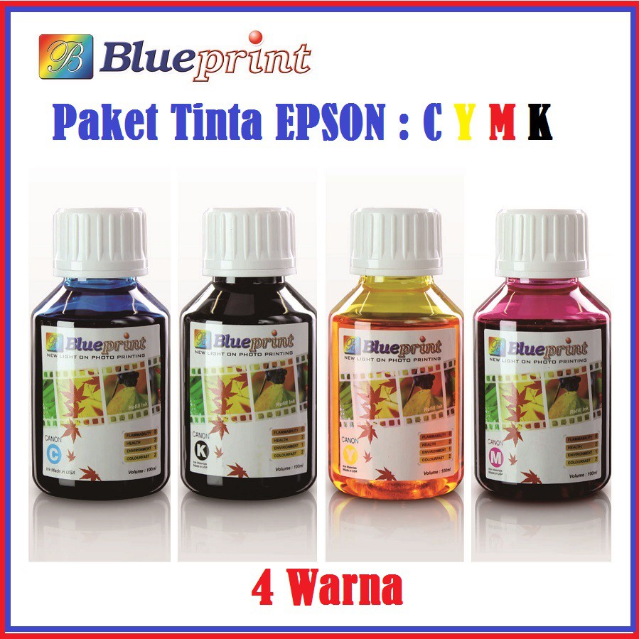 Paket Tinta Blueprint EPSON 4 Warna CYMK