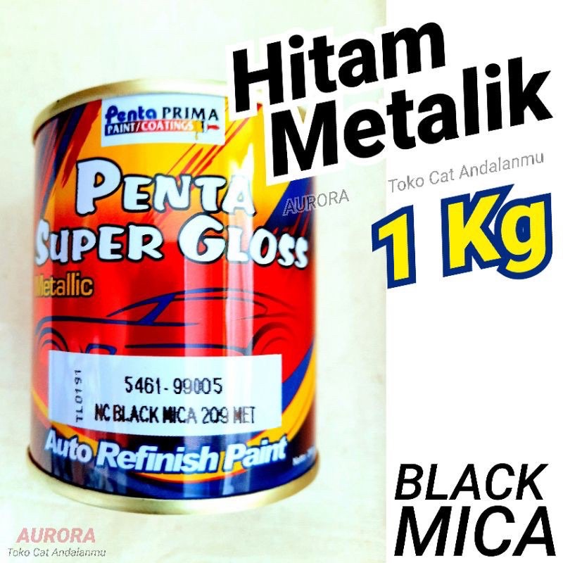 Cat Penta Super Gloss NC Black Mica 209 Met 1Kg Hitam Metalik / Metallic Metalic Duco Duko Diko Semp