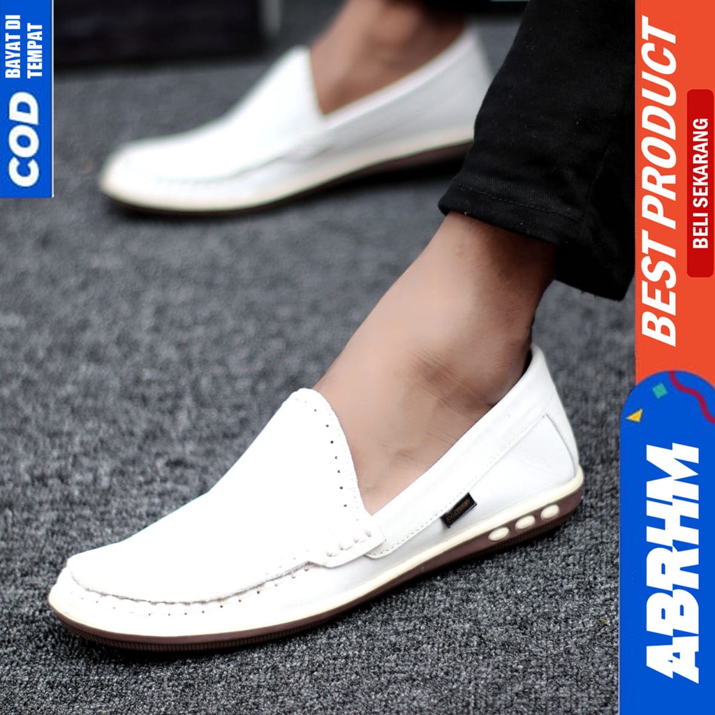 Sepatu Formal Pantofel Kulit Asli Kerja Pria Hitam ABRHM MYHT