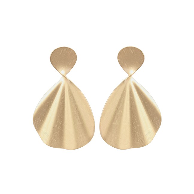 LRC Anting Tusuk Fashion Gold Geometrically Shaped Wavy Earrings F32605