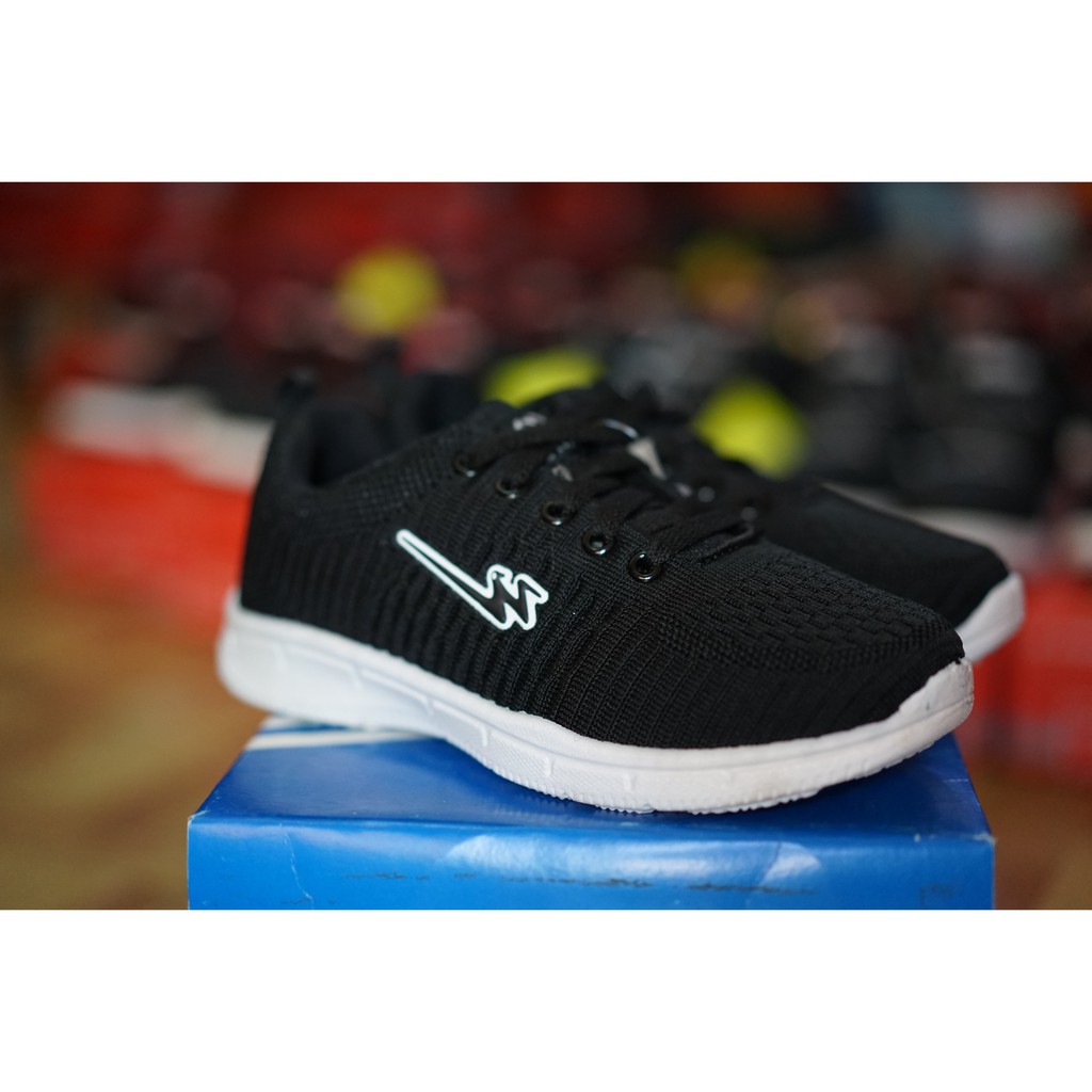 Promo.. Sepatu Sekolah Runner Dragon Ringan Hitam/Putih