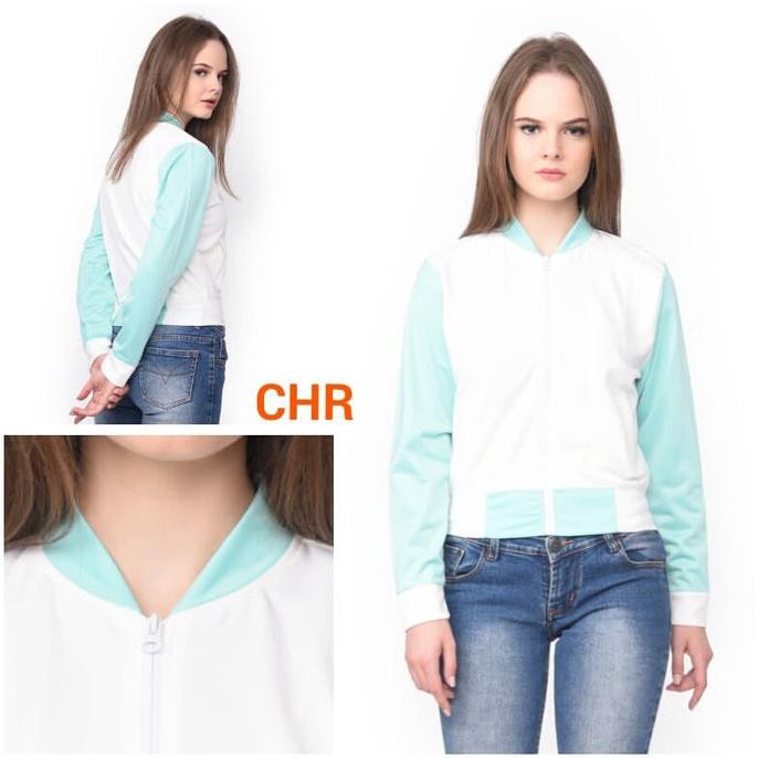Produk Terbaru Branded Bomfash- Jaket Wanita - Outerwear White Jacket - Warna Putih