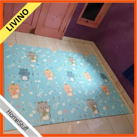 LIPAT KARPET PLAYMAT BABY KARPET KOREA PARKLON BAYI SIDE DOUBLE LIPAT TIKAR ALAS LIVINO