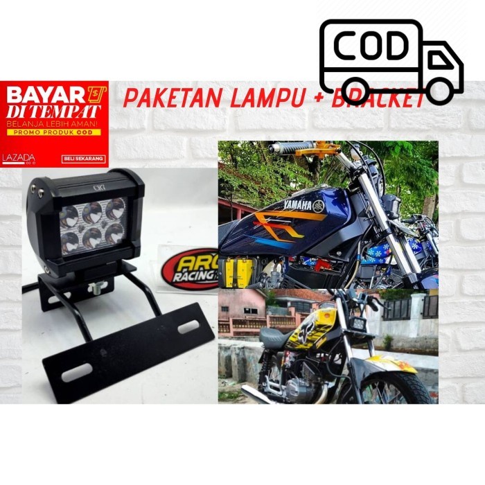 COD Dudukan Depan Plat Nomor Yamaha Rx King + LAMPU