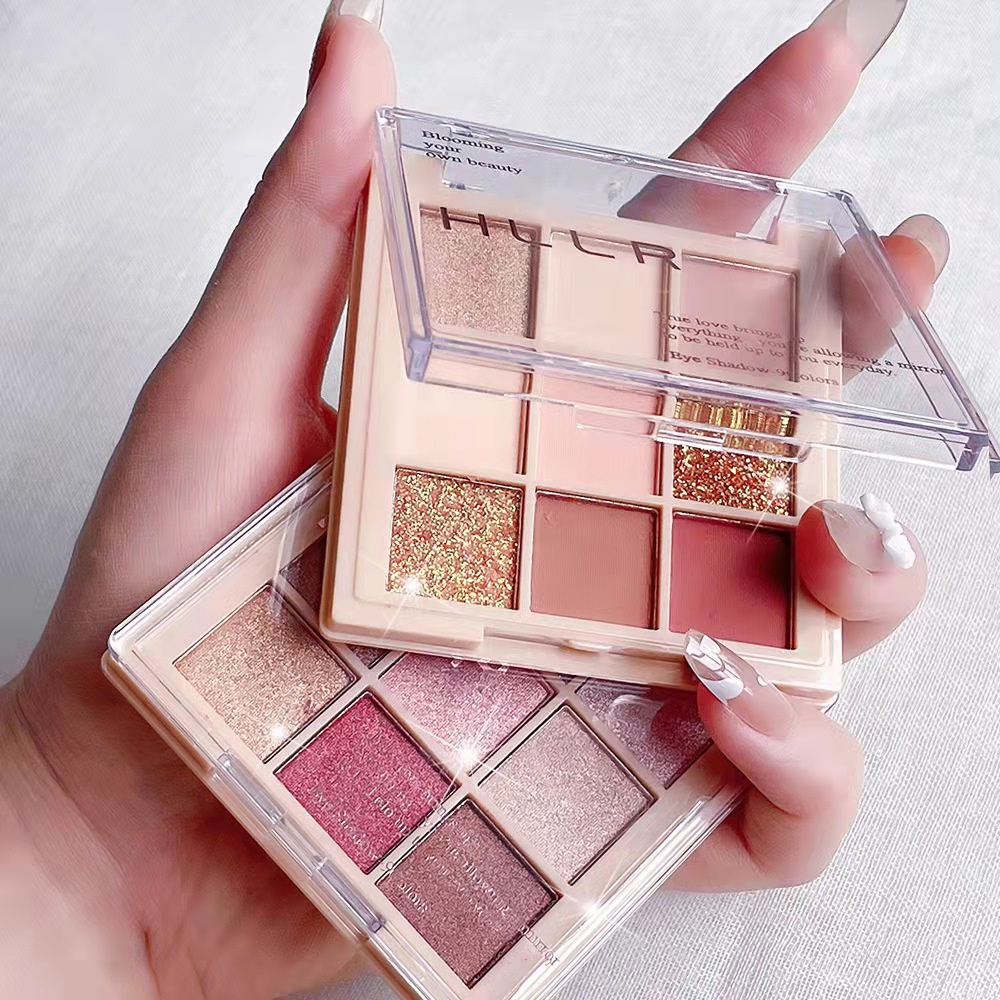 Korean Eyeshadow Palette HLLR Eyeshadow Murah Matte Eyeshadow Palet 9 Warna Waterproof