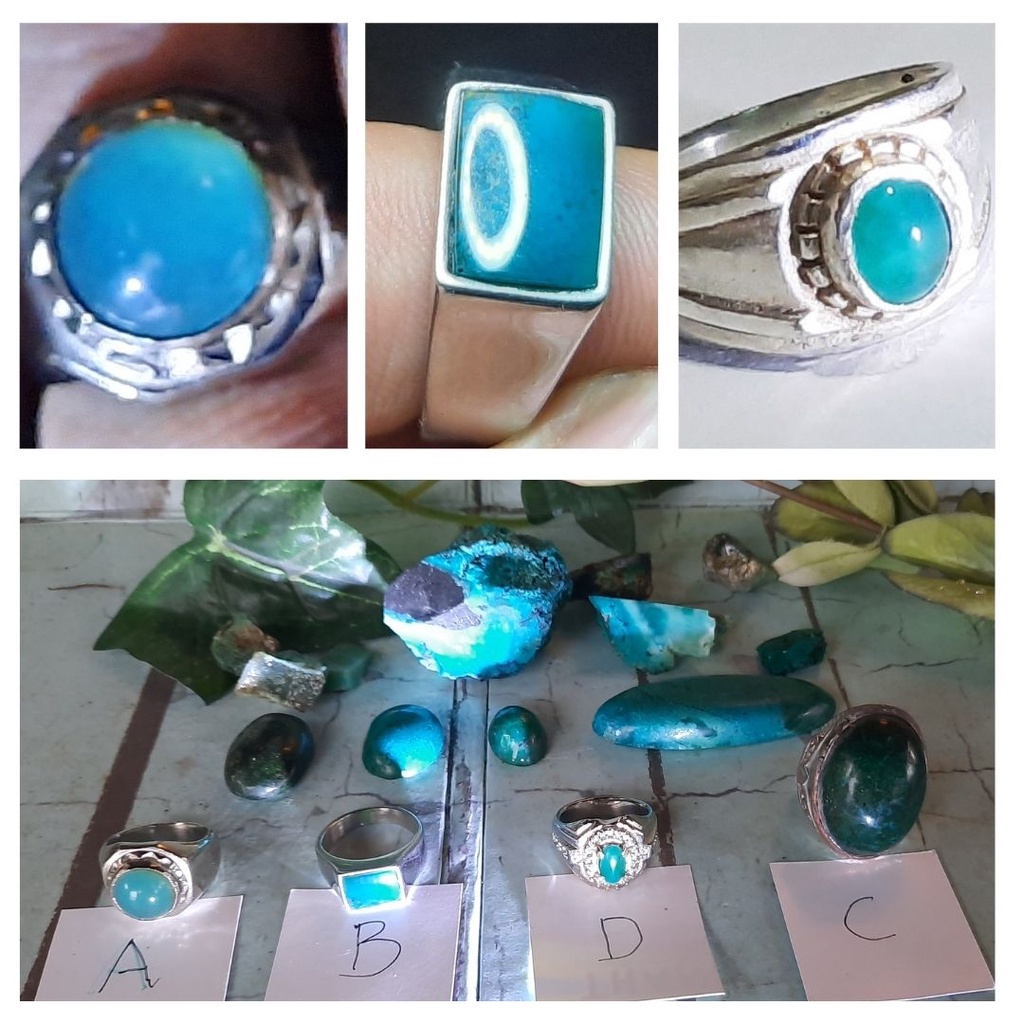 Batu Permata Cincin Bacan Doko Palamea Asli Kristal 100% Original Chalcedony Chrysocolla 101114