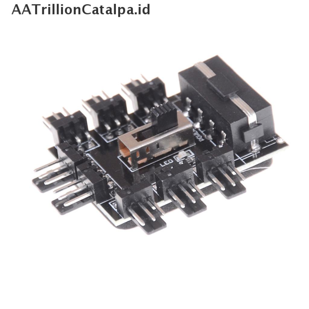 (AATrillionCatalpa) Adapter Hub Power Splitter IDE 1 Ke 8 Arah 3-Pin Untuk Kipas Pendingin PC