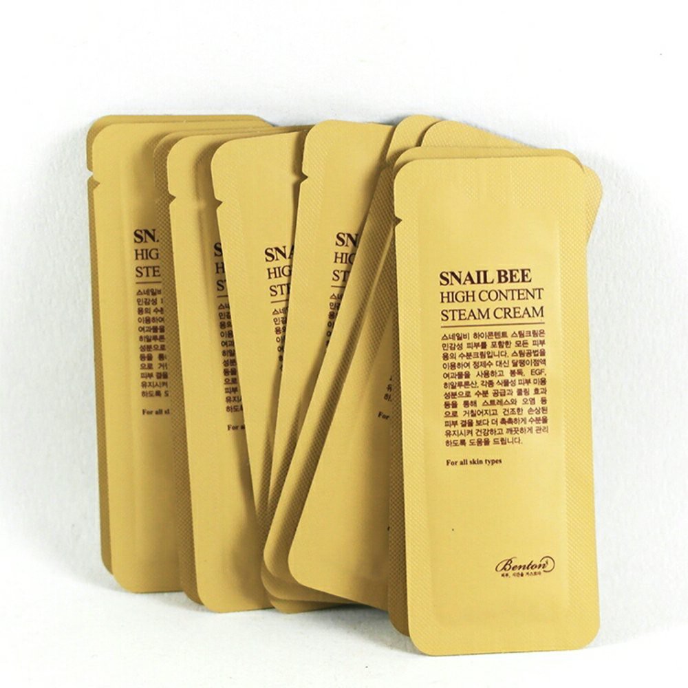 Benton Sample sachet (Snail bee high content essence/ steam cream / aloe aha skin toner) 1ml