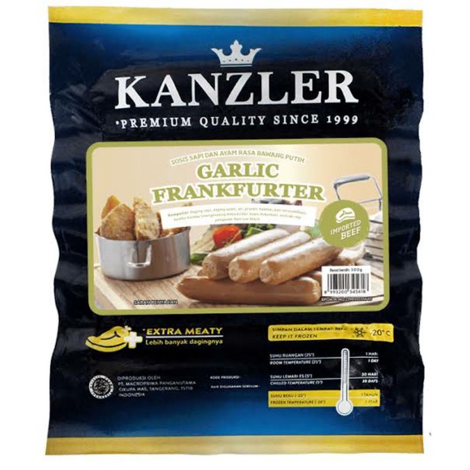 

KANZLER SOSIS GARLIC FRANKFURTER 300GR