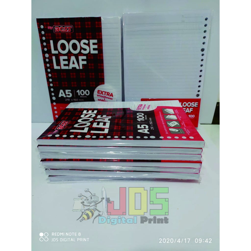 

Isi Binder / Loose leaf Ukuran A5 isi 100 lembar