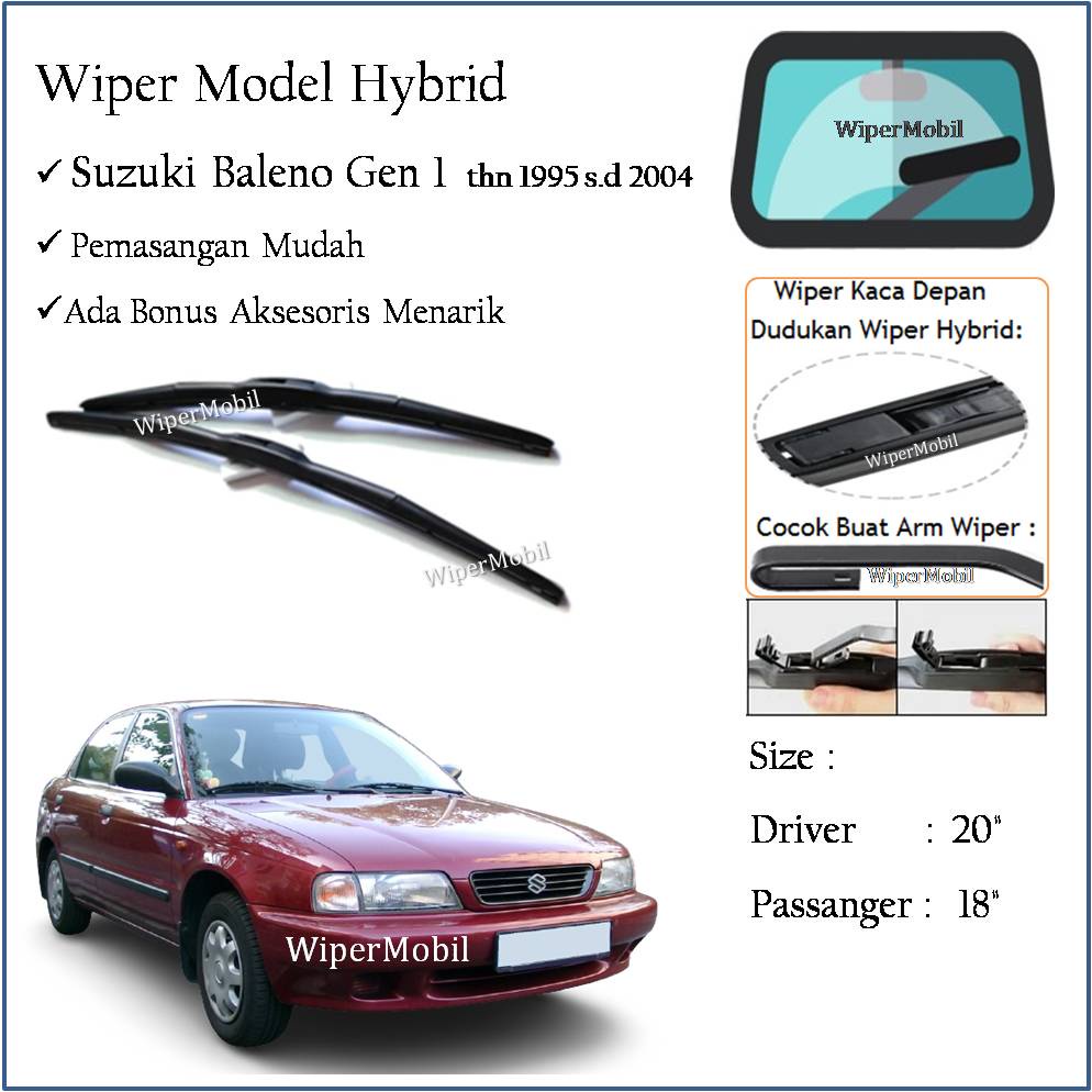 Wiper Kekinian Kaca Mobil Suzuki Baleno Pertama 1995 1996 1997 1998 1999 2000 2001 2002 2003 2004